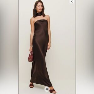 BRAND NEW Reformation Chocolate Brown Maxi Dress